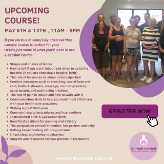 Are you, or someone you know expecting around June/July? If so, then our May Lamaze class is perfect for you!
Over two consecutive Saturdays (May 6 & 13) we’ll cover everything you and your partner will need to know in order to feel confident and ready for labour, birth and early parenting!
Places are strictly limited, so book early to guarantee your spot!
To register, please visit the link in our bio. 

#lamaze #lamazeclass #lamazeeducation #lamazeaustralia #lamazeinternational #evidencebasedbirth #informeddecisionmaking #womancentredcare #pregnancy #birth #parenting #breastfeeding #newborncare #parenting #newfather #newdad #newmum